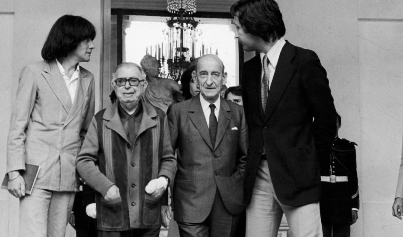 Jean Paul Sarte e Raymond Aron, visita al Presidente Francese, 1979